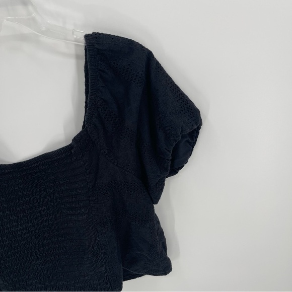 Torrid Women’s Plus Size 2 2X Black Eyelet Cotton Keyhole Off shoulder top - Picture 12 of 13